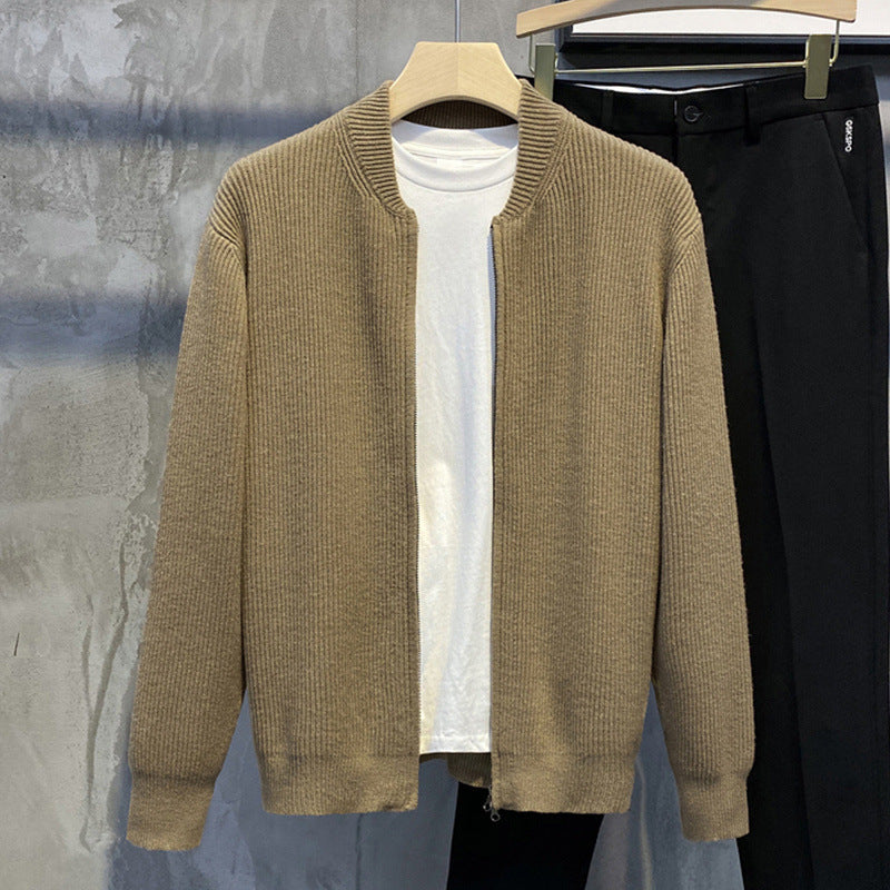 Slim-fit zipper pairs trendy sweater men's 2024 cardigan design men's Spring and Autumn Tide coat sweater Korean style