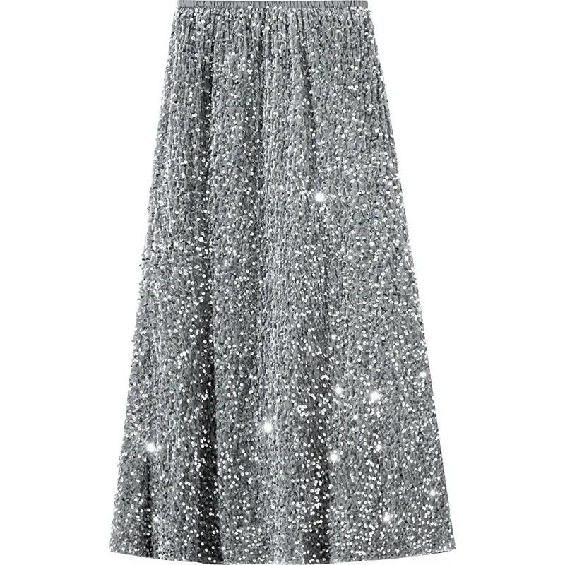 Heavy embroidery sequins long skirt women's autumn high waist design sense minority fashion skirt draping fishtail skirt slimming temperament