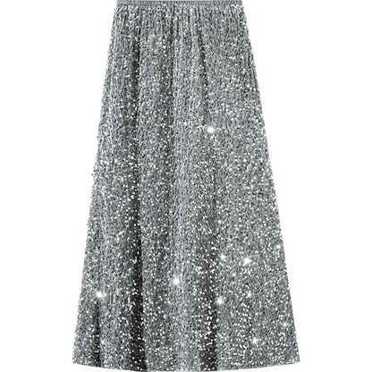 Heavy embroidery sequins long skirt women's autumn high waist design sense minority fashion skirt draping fishtail skirt slimming temperament