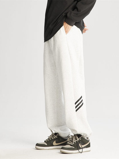 LKTM men's clothing# American heavy striped sweatpants men's and women's spring new fashion brand loose all-matching straight sports pants