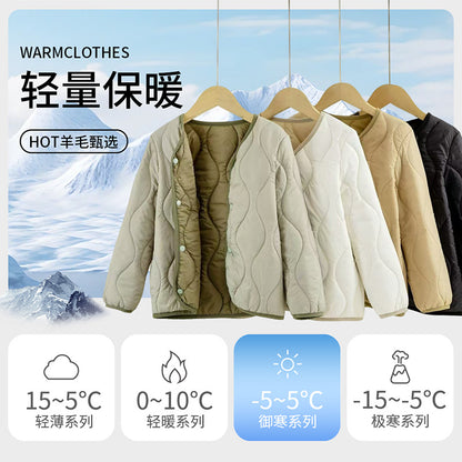Children's lightweight wool filled down jacket liner warm long sleeves boys and girls children teens babies school uniform winter clothes