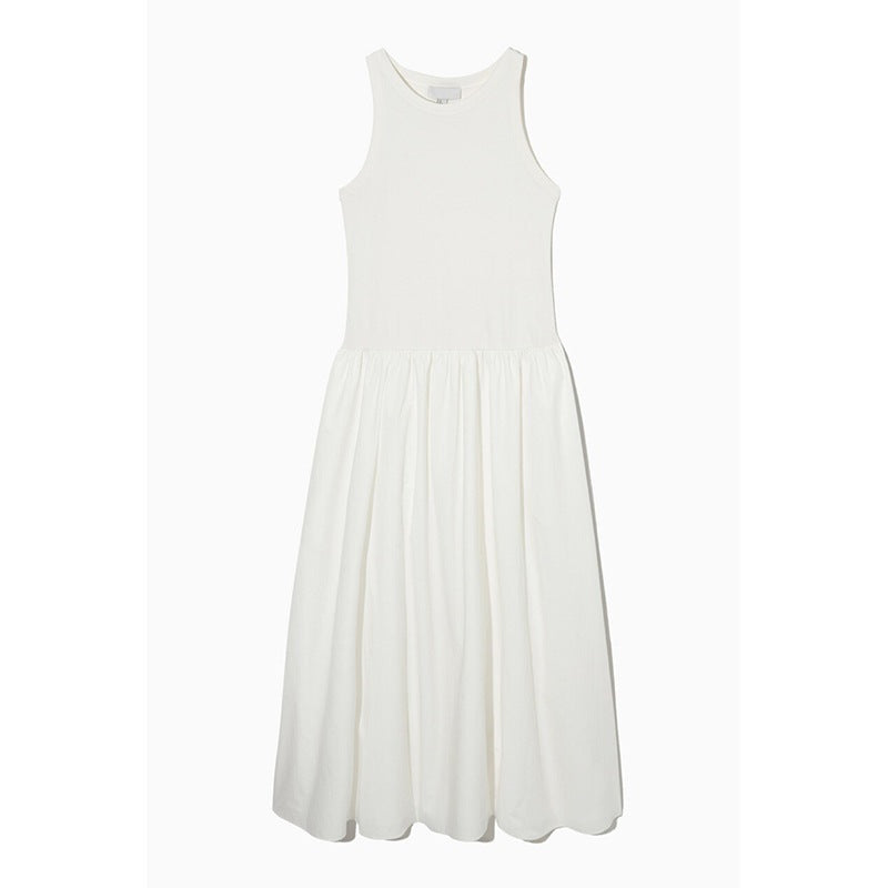COS style 2024 Summer new casual version round neck stitch stitching vest dress stitching design