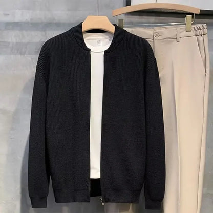 Slim-fit zipper pairs trendy sweater men's 2024 cardigan design men's Spring and Autumn Tide coat sweater Korean style