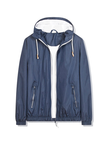 Men's lightweight windbreaker waterproof raincoat men's jacket outdoor shell jacket men's jacket thin single punch soft shell jacket