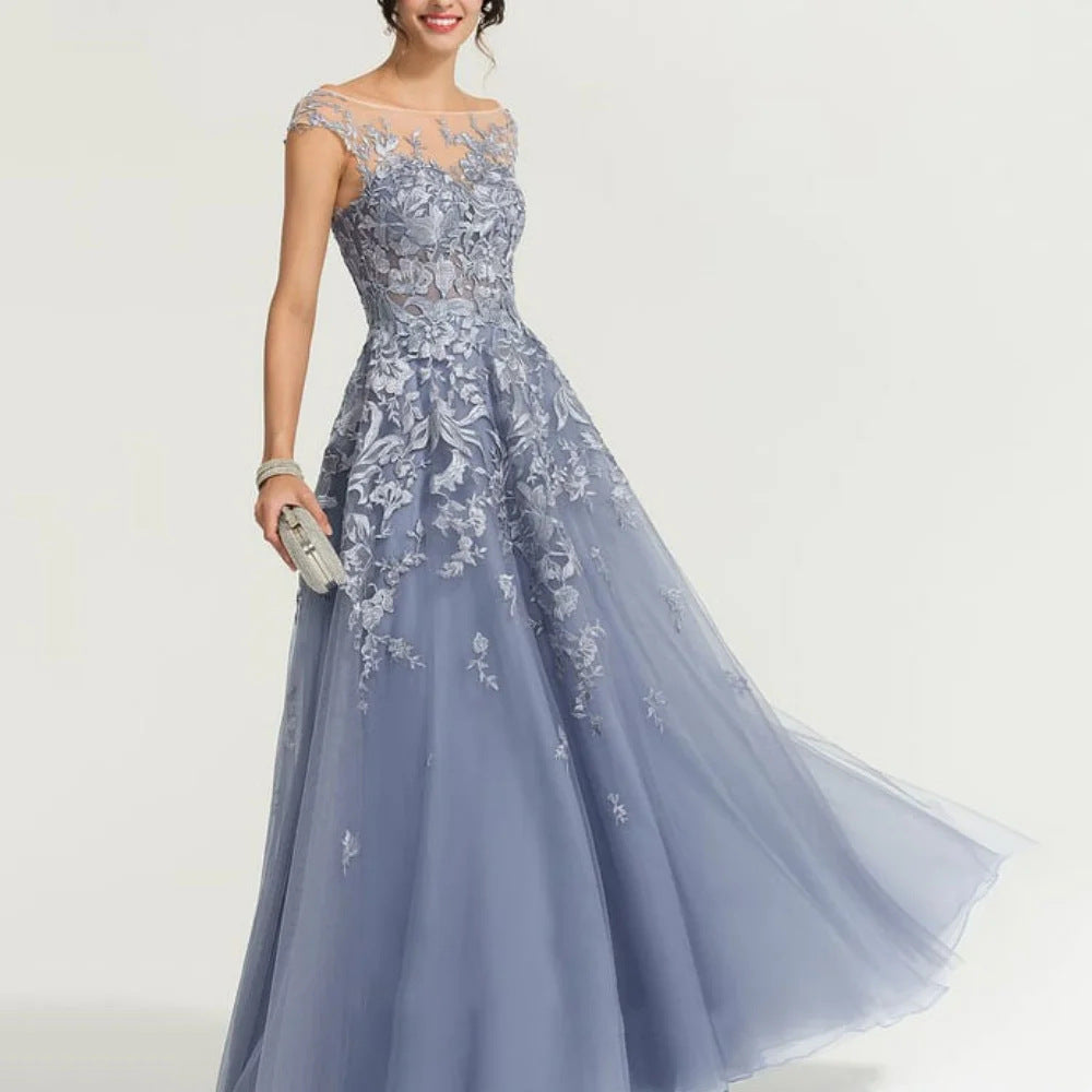 AliExpress new evening dress lace puff yarn high-end dress birthday ball elegant fashion dress