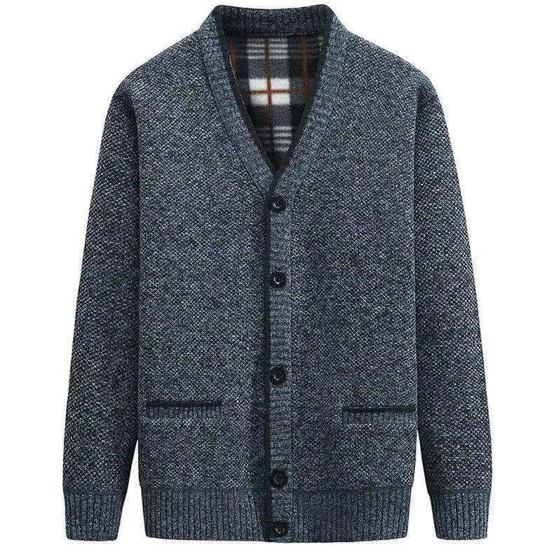 Men's Velvet Sweater Cardigan V Neck