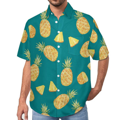 Men's Hawaiian shirt short sleeve button shirt tropical summer beach blouse casual floral Hawaiian shirt