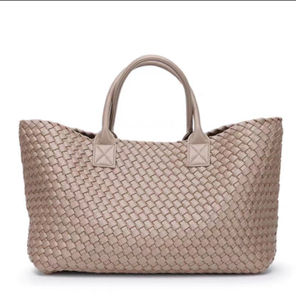 2025 New woven tote big bag fashionable high-end handbag celebrity same style trendy hand-carrying bag shoulder bag