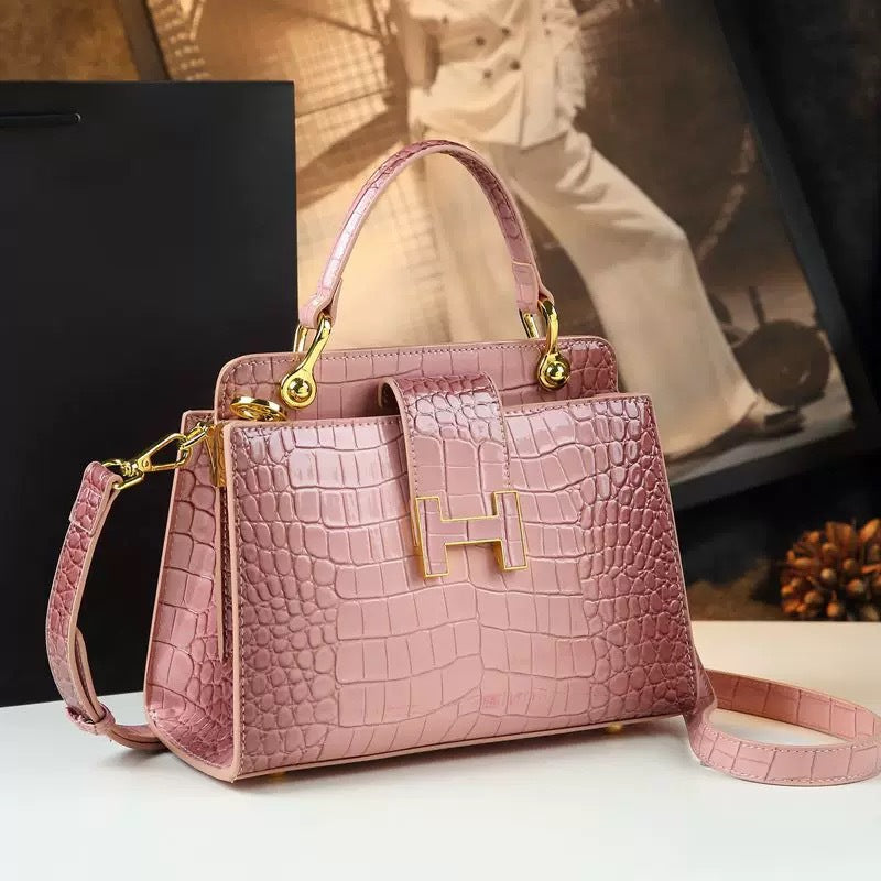 High-grade crocodile pattern leather tote women's 2024 new cross-border foreign trade fashion all-match shoulder messenger bag