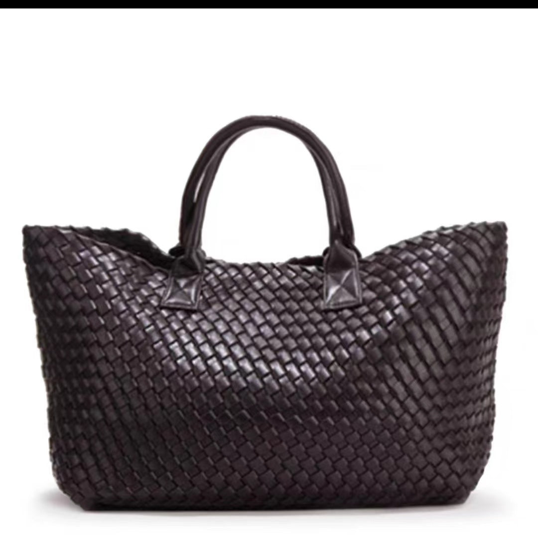 2025 New woven tote big bag fashionable high-end handbag celebrity same style trendy hand-carrying bag shoulder bag