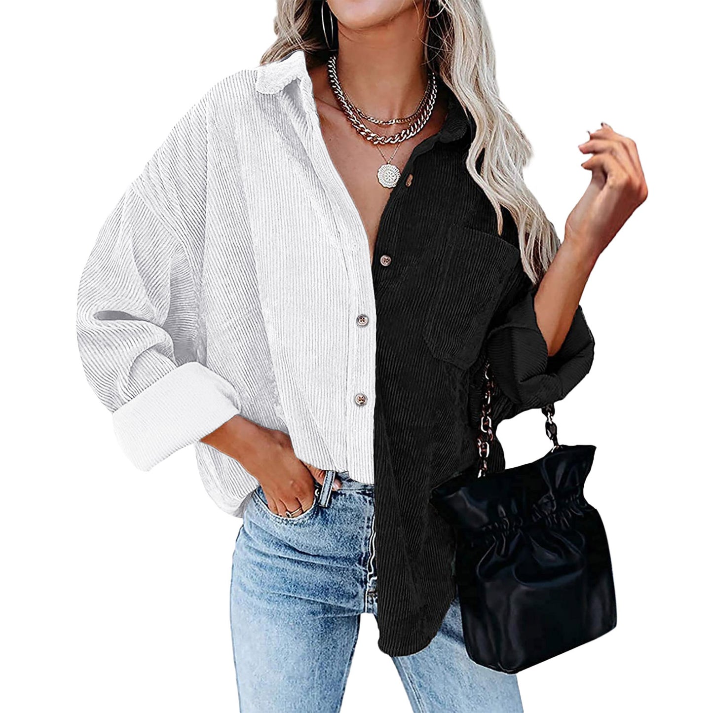 Amazon independent station hot sale 2022 autumn and winter New Europe and America cross border Foreign Trade women's long sleeved shirt shirt for women