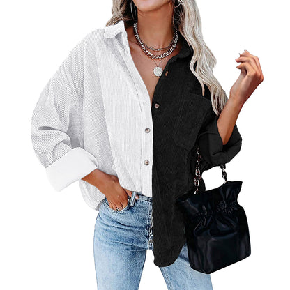 Amazon independent station hot sale 2022 autumn and winter New Europe and America cross border Foreign Trade women's long sleeved shirt shirt for women