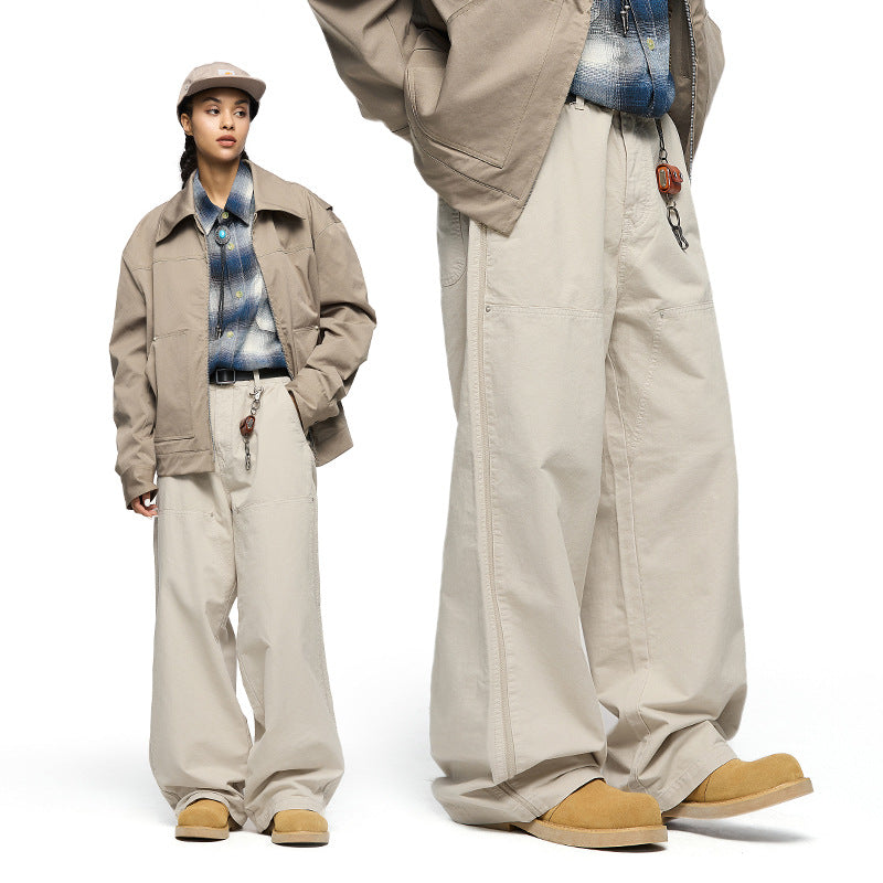 Jie Zhan men's clothing | Azut dyed logging overalls 2025 autumn new trendy brand American street casual pants men