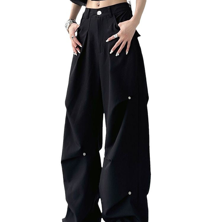 Grey Cargo Pants Men Women Fall American Retro Casual Design
