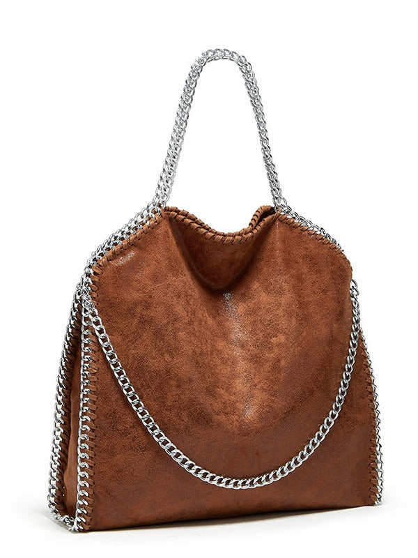 Women's bag new chain bag European and American fashion brand S handbag simple folding women's bag M shoulder bag casual satchel