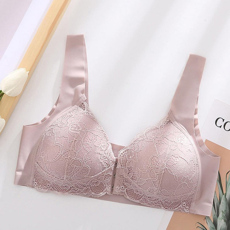 Exclusive for cross-border lace front buckle adjustable back comfortable sports nursing bra seamless wireless underwear wholesale