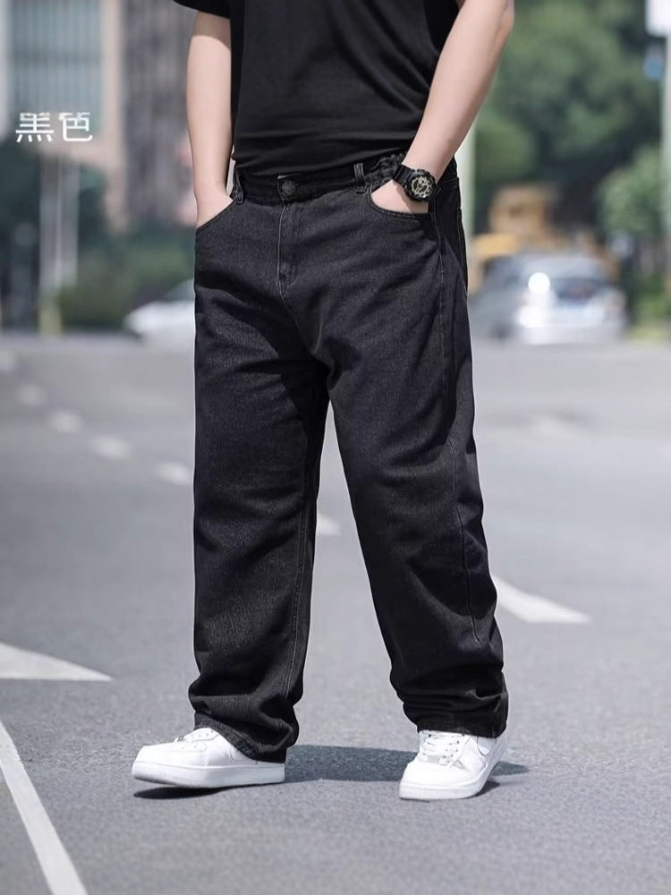 Jeans men's plus-sized plus size fat guy straight-leg trousers Джинсы ДжиДжинс
