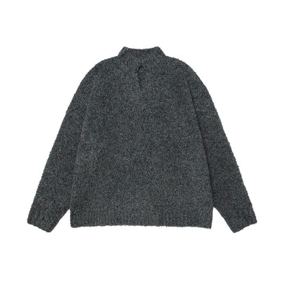 # OVDY autumn and winter knitted sweater idle style new pure color simple American small V-neck loose sweater