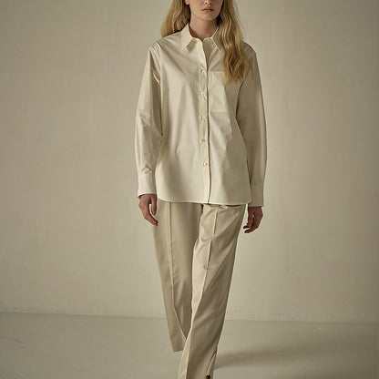 2025 autumn high-grade cotton shirt Women's Korean-style ins loose stylish design commute style long-sleeved shirt