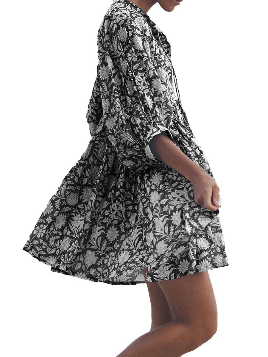Summer Plus Size Loose Tie Dye Print Dress