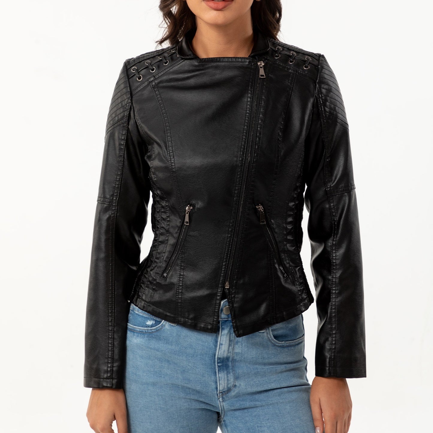 Women's leather jacket 6638