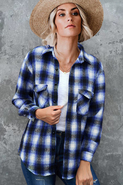 European and American women's clothing autumn and winter New Plaid women's shirt 2025 Amazon mid-length loose lapels cardigan shirt