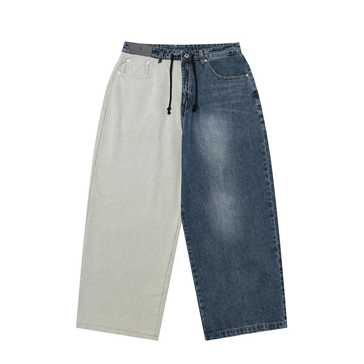 # OVDY new jeans men's retro distressed washed 420g autumn and winter velvet padded plus size denim trousers