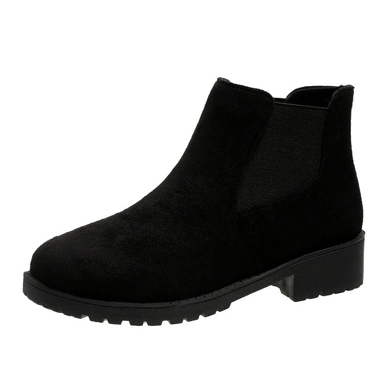Plus size short boots ankle boots Women's 2025 spring and autumn red new style Martin boots round head chunky heel mid heel elastic foreign trade ankle boots