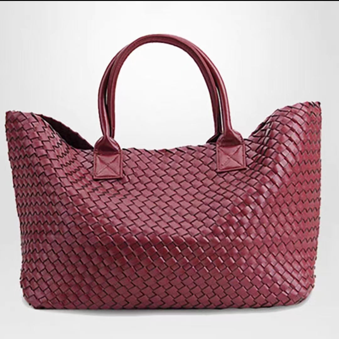 2025 New woven tote big bag fashionable high-end handbag celebrity same style trendy hand-carrying bag shoulder bag