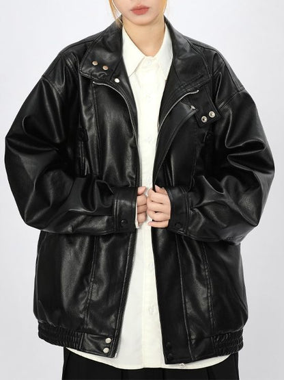 American PU Leather Pilot Jacket for Men Spring Fall Fashion Brand Design