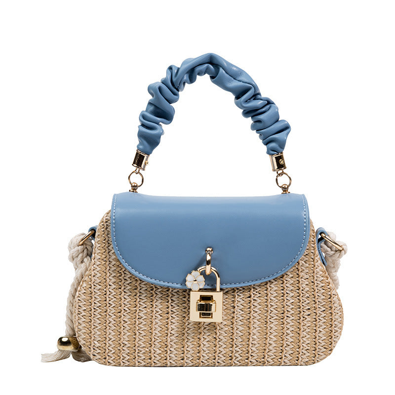 Women's handbag wholesale new simple trendy one-shoulder bag foreign trade texture Western style straw chain messenger bag