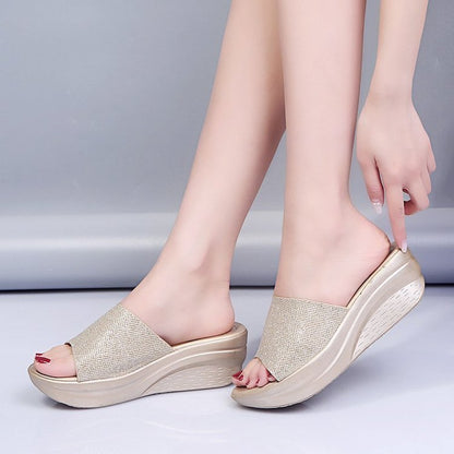 Foreign trade cross-border Women's 41 plus size slippers 2025 spring and summer new Roman platform women's shoes wedge ladies' sandals