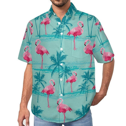 Men's Hawaiian shirt short sleeve button shirt tropical summer beach blouse casual floral Hawaiian shirt