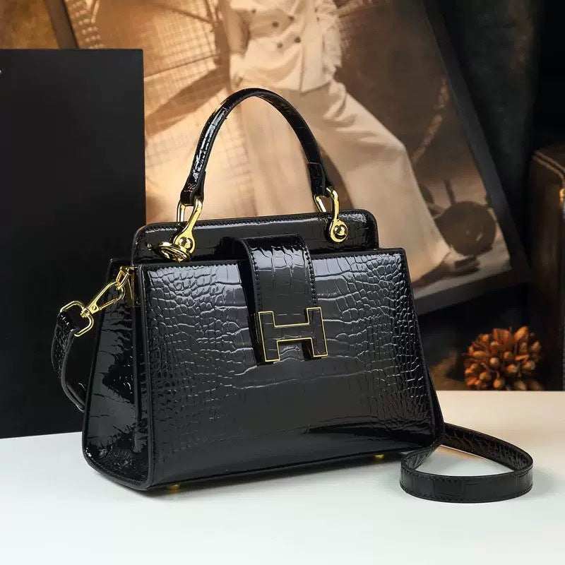High-grade crocodile pattern leather tote women's 2024 new cross-border foreign trade fashion all-match shoulder messenger bag