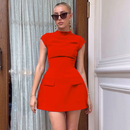 PC064 European and American spring new waist trimming fashion sexy workplace Street trendy unique design dress