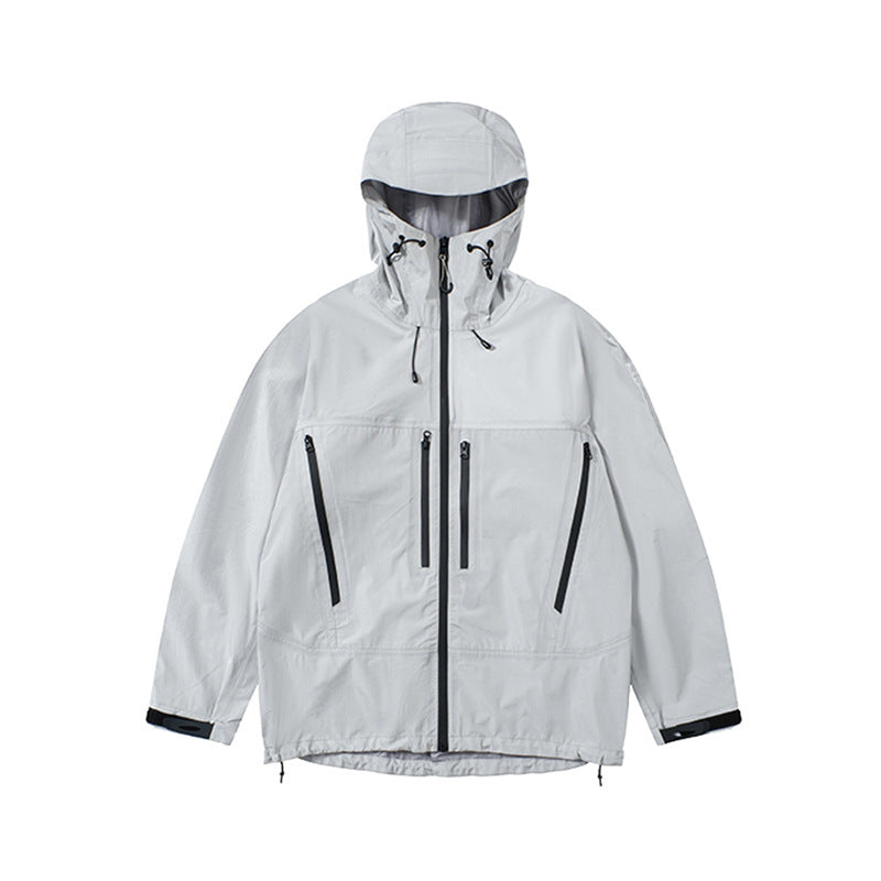 Jie Zhan men's clothing | Full-pressure glue zipper shell jacket Autumn New Teflon windproof jacket men's coat