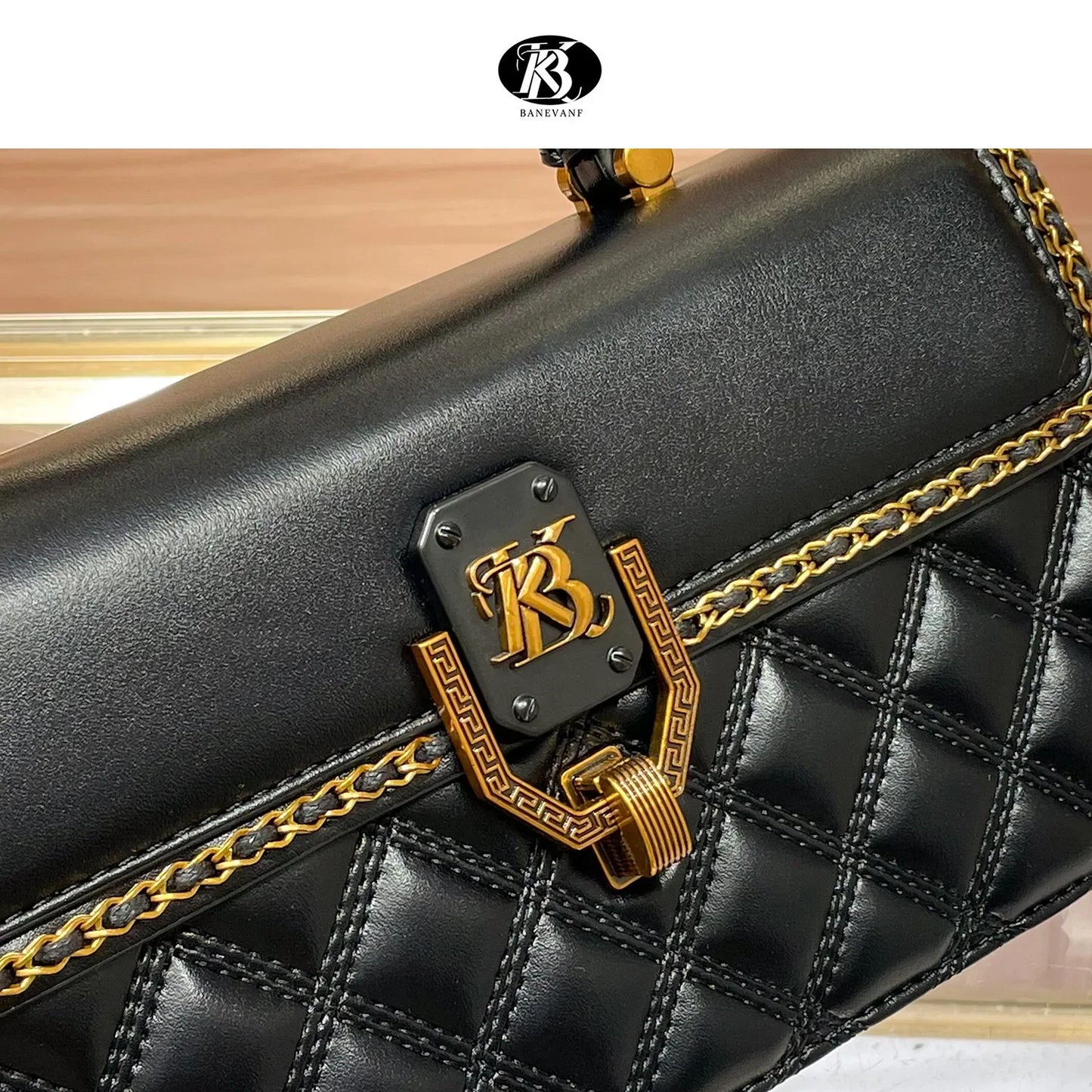 KB Princess Barney 2024 new high-grade genuine leather diamond quilted handbag bag women's fashionable all-match shoulder messenger bag