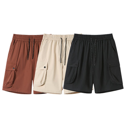 LKTM men's clothing# American retro large workwear with pocket shorts men's fashion brand Pu Shuai loose casual plus size shorts