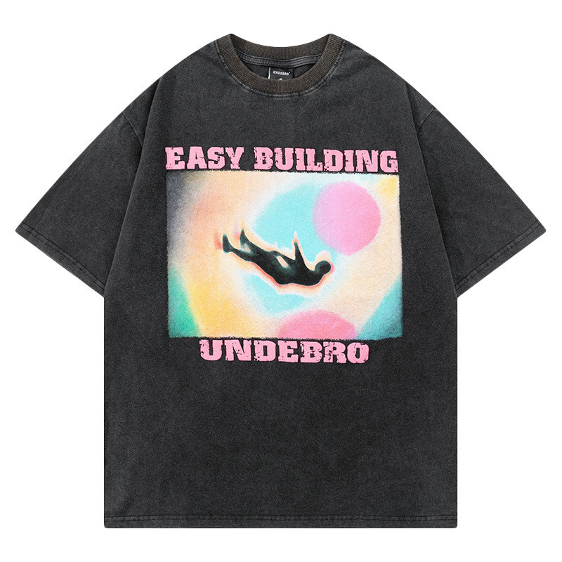 YPRS men's clothing European and American fashion brand design ins style washed vintage T-shirt men's loose summer heavy T-shirt