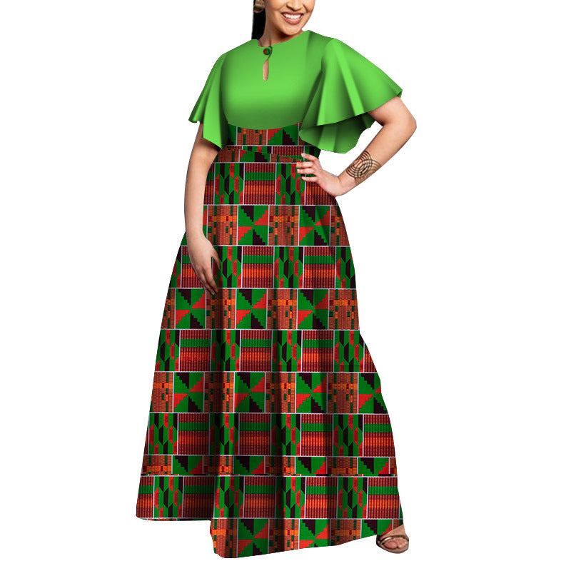 Plus size party dress African women's dress style Elegant Lady print wax clothing