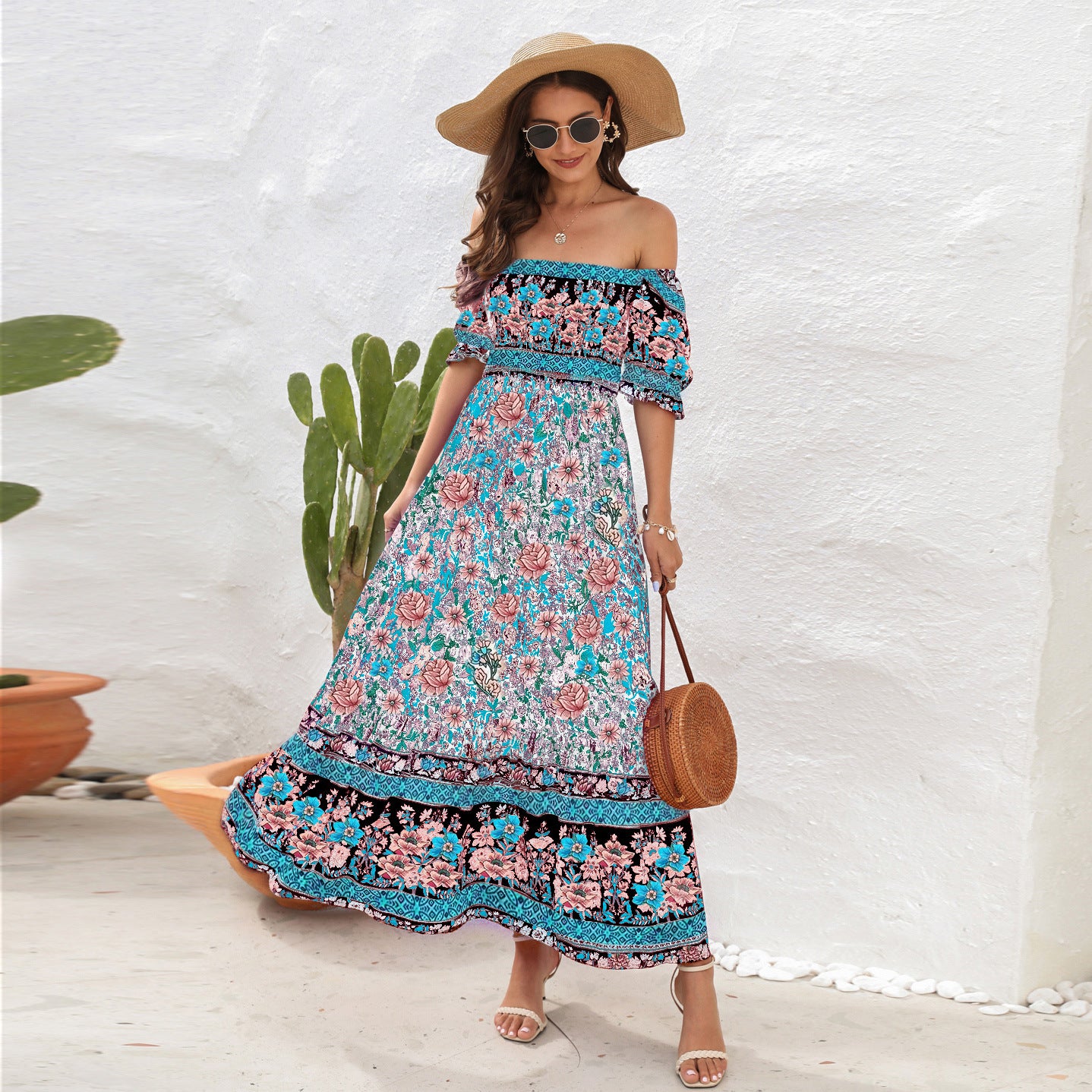 Amazon Bohemian Beach Vacation Dress