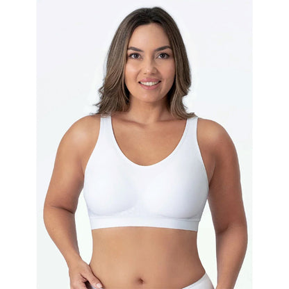 Factory Direct supply cross-border hot plus size bright silk vest body shaping wireless bra female big chest seamless
