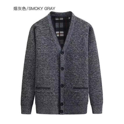Men's Velvet Sweater Cardigan V Neck