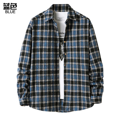2025 Europe and America cross border Autumn New American flannel plaid shirt men's style coat shirt