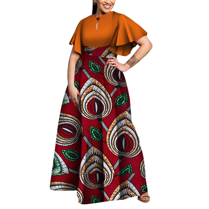Plus size party dress African women's dress style Elegant Lady print wax clothing