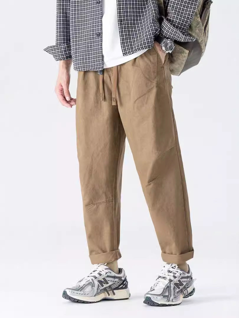 Autumn and Winter new American retro loose cargo pants men's straight plus size casual simple all-matching trousers fashion brand men's clothing