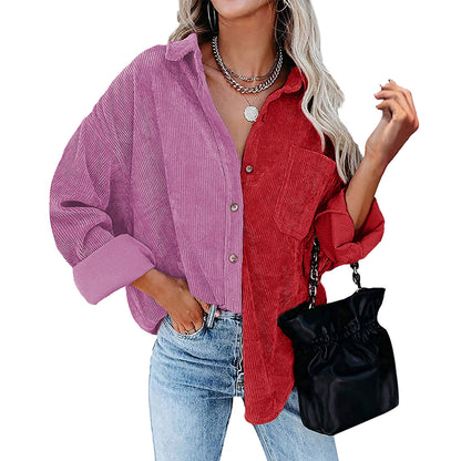 Amazon independent station hot sale 2022 autumn and winter New Europe and America cross border Foreign Trade women's long sleeved shirt shirt for women