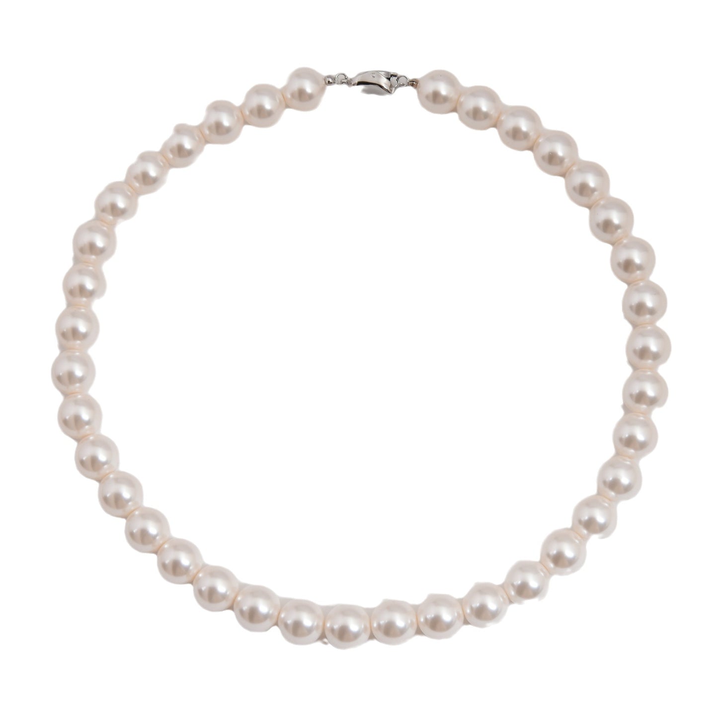 Film and Television same style 925 Yuanbao knot pearl necklace knotted clavicle chain French gray pearl chain offline store hot selling product