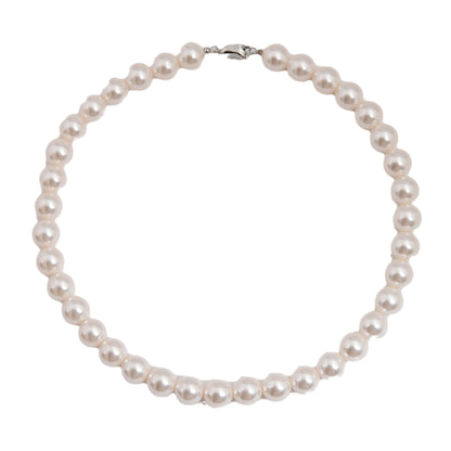 Film and Television same style 925 Yuanbao knot pearl necklace knotted clavicle chain French gray pearl chain offline store hot selling product