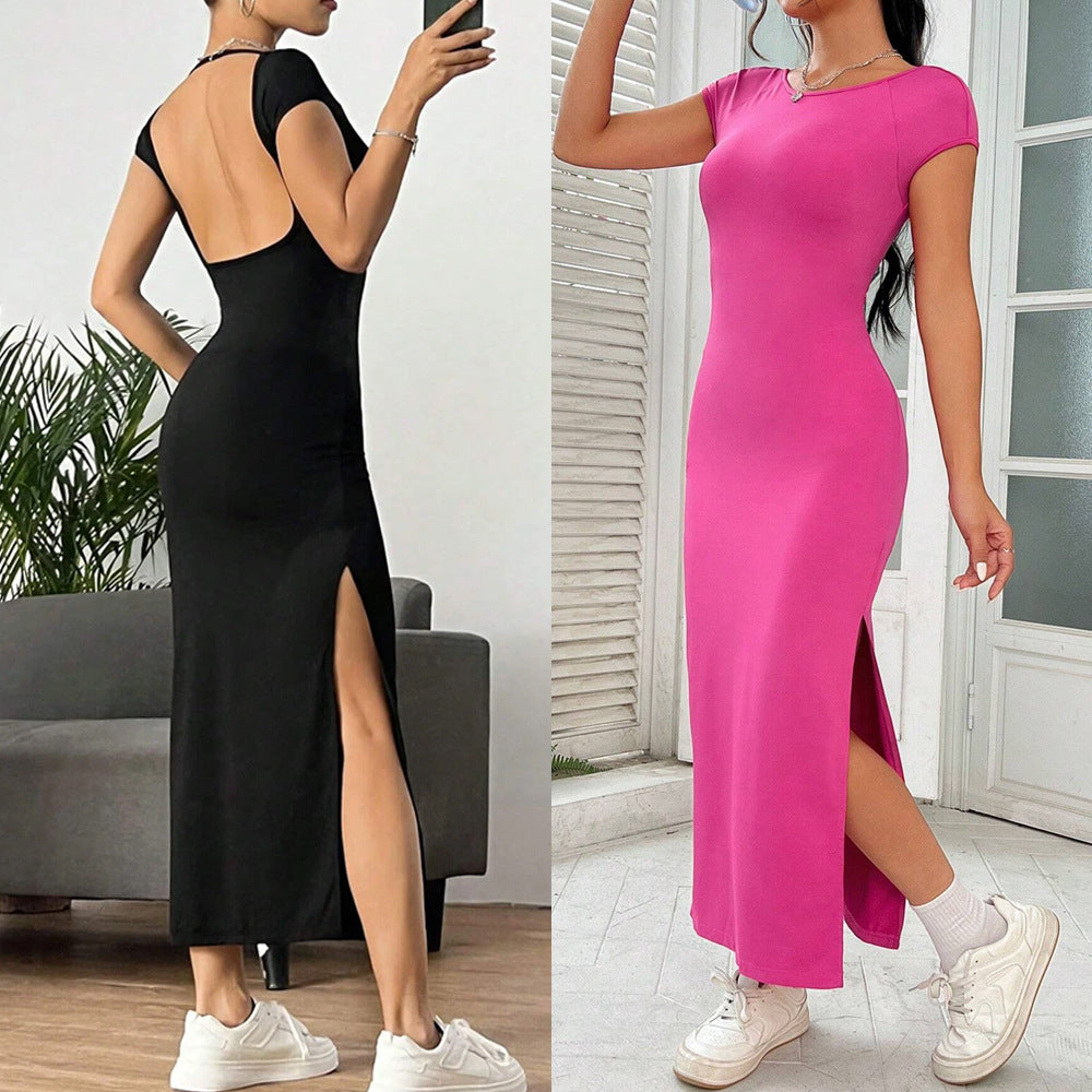 Cross-border Amazon elegant style sleeveless knitted dress summer new mid-waist pullover A- line midi dress for women